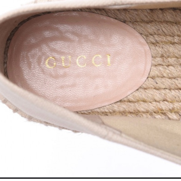 Gucci 41,10.5 Greggio Canvas Lace-Up Platform Espadrilles Shoes NWT - Picture 3 of 11